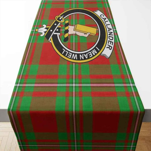 Callander Tartan Crest Table Runner - Cotton table runner Online now - Image 2