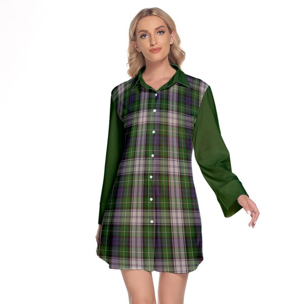 Forbes Dress Tartan Women s Lapel Shirt Dress With Long Sleeve Online Sale