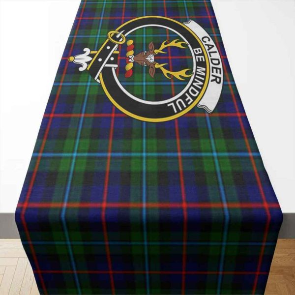 Calder Tartan Crest Table Runner - Cotton table runner For Cheap - Image 2