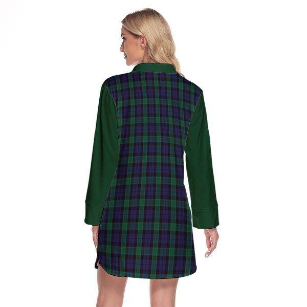 Graham Of Menteith Tartan Women s Lapel Shirt Dress With Long Sleeve For Discount - Image 2