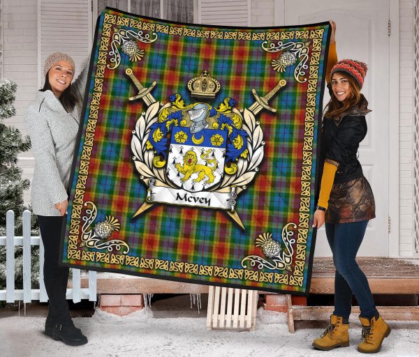 Mcvey Tartan Crest Premium Quilt - Celtic Thistle Style Hot on Sale - Image 2