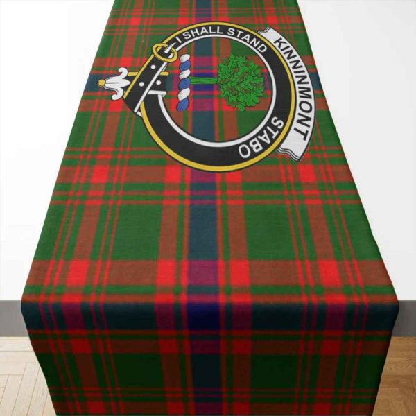 Kinninmont Tartan Crest Table Runner - Cotton table runner For Sale - Image 2