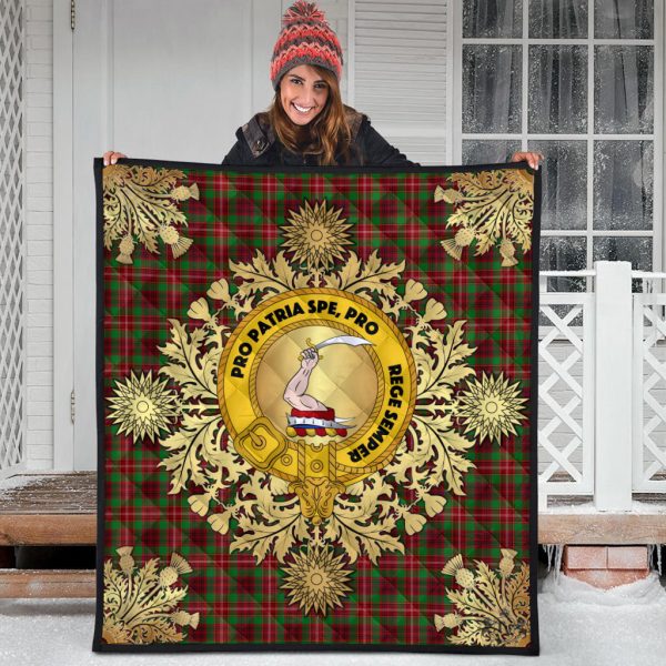 Ainslie Tartan Crest Premium Quilt - Gold Thistle Style Online