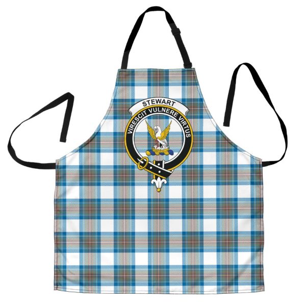 Stewart Muted Blue Tartan Crest Apron Discount