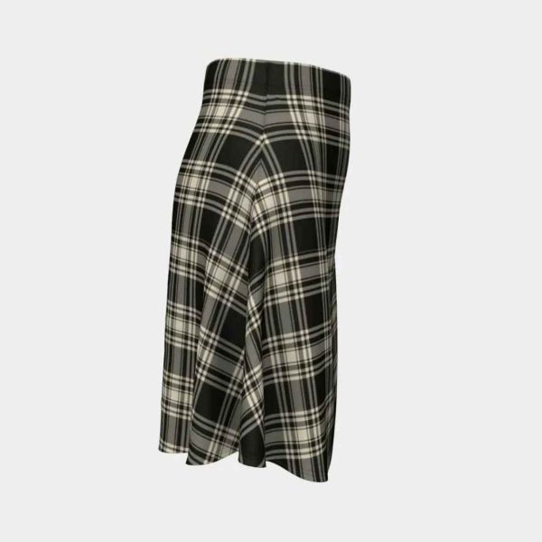 Menzies Black & White Ancient Tartan Flared Skirt For Sale - Image 3