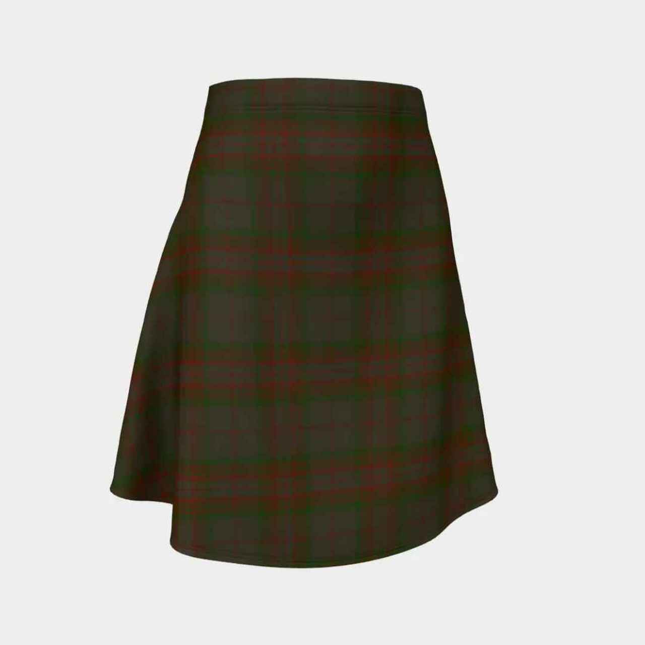 Gray Tartan Flared Skirt Online Hot Sale