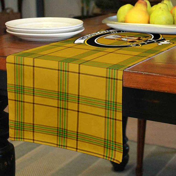 Houston Tartan Crest Table Runner - Cotton table runner For Sale - Image 3