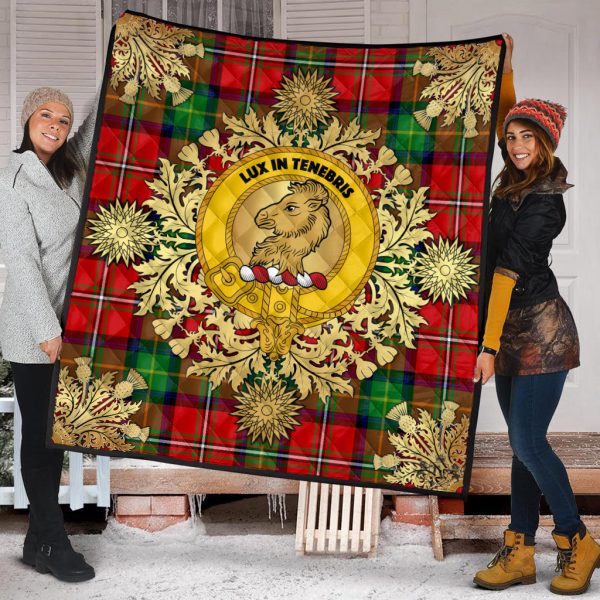 Fullerton Tartan Crest Premium Quilt - Gold Thistle Style Online now - Image 2