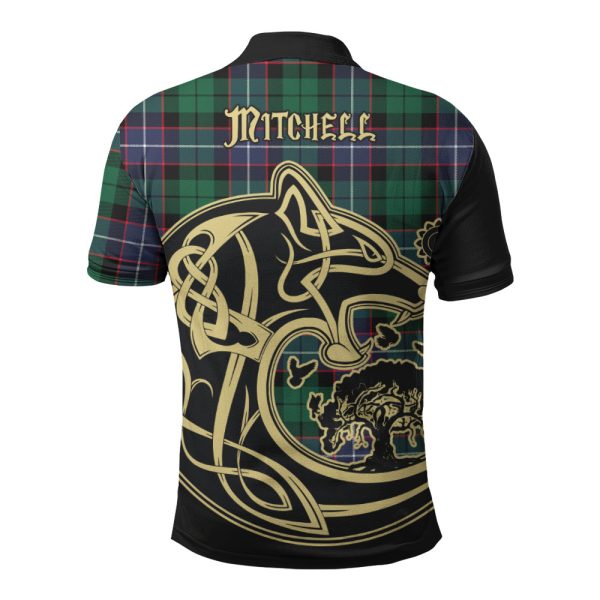 Mitchell Modern Tartan Polo Shirt Viking Wolf Fashion - Image 2
