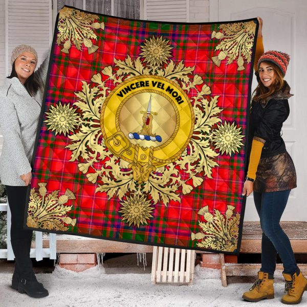 MacDowall Tartan Crest Premium Quilt - Gold Thistle Style Online - Image 2