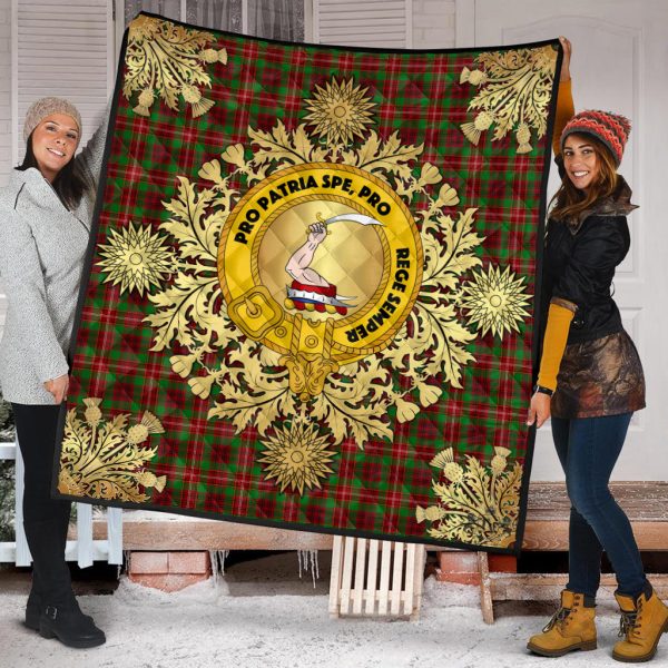 Ainslie Tartan Crest Premium Quilt - Gold Thistle Style Online - Image 2