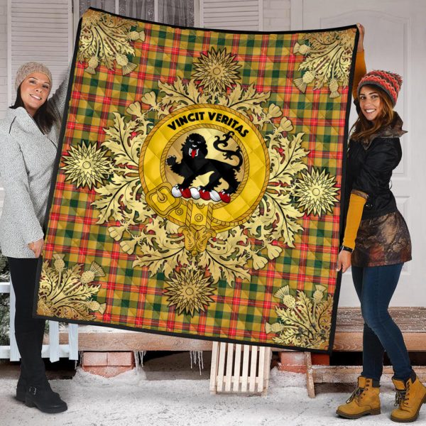 Baxter Tartan Crest Premium Quilt - Gold Thistle Style Fashion - Image 2