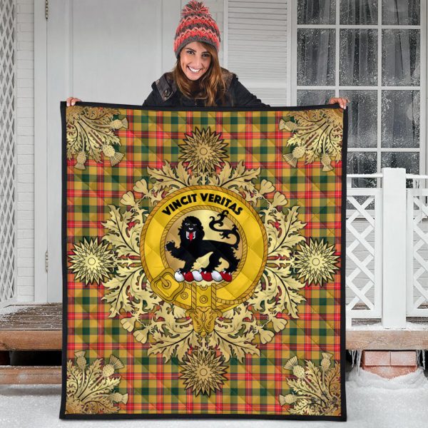 Baxter Tartan Crest Premium Quilt - Gold Thistle Style Fashion