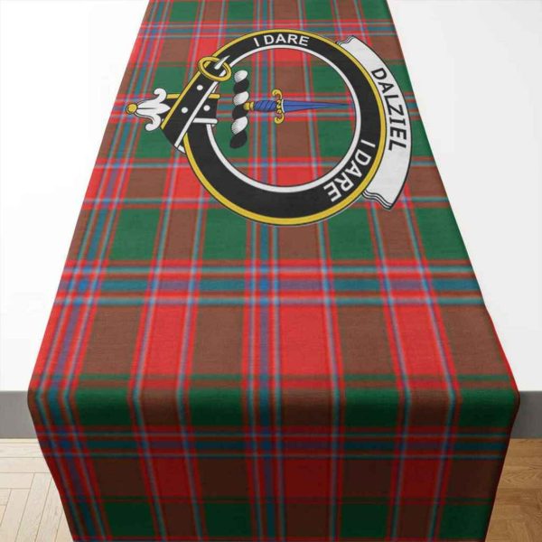 Dalziel Tartan Crest Table Runner - Cotton table runner For Discount - Image 2