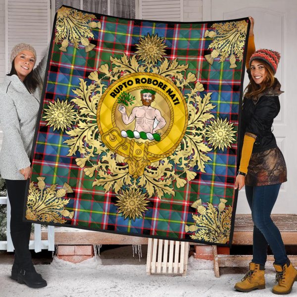 Aikenhead Tartan Crest Premium Quilt - Gold Thistle Style Online Hot Sale - Image 2