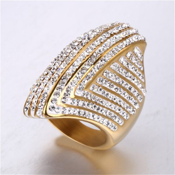 Iced Out Bling Big Oval Ring Female Rings For Women Party Online