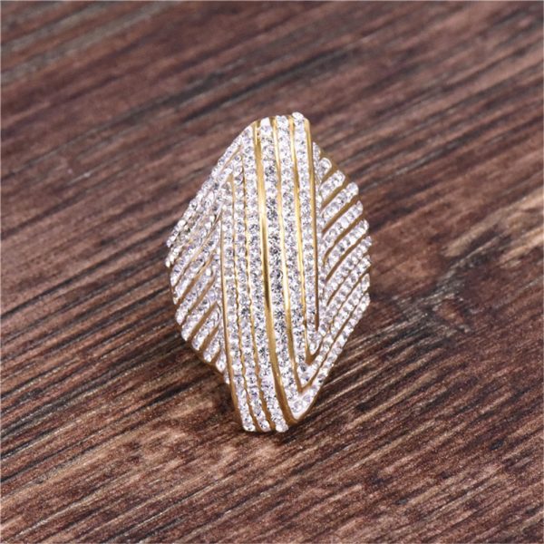 Iced Out Bling Big Oval Ring Female Rings For Women Party Online - Image 4